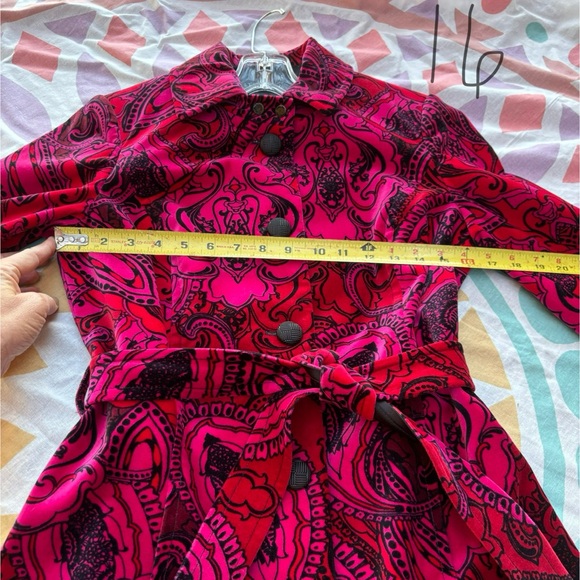 Etcetera hot pink and red velvet jacket size 4 - Picture 4 of 10